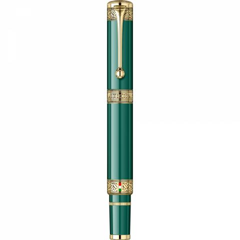 Stilou Aurora Dante LE Divina Comedia Green Gold Trim 18k Nib F