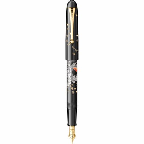 Stilou Namiki Nippon Art Collection Mt Fuji And Wave Gold Trim 14k Nib M 