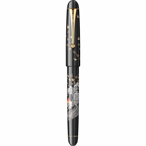 Stilou Namiki Nippon Art Collection Mt Fuji And Wave Gold Trim 14k Nib M 