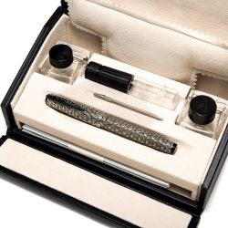 Stilou Pineider Psycho LE Sterling Silver Palladium Black Trim 14k Nib F