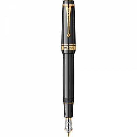 Stilou Pilot Custom Urushi Black Gold Trim 18k Nib FM 