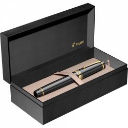 Stilou Pilot Custom Urushi Black Gold Trim 18k Nib FM 