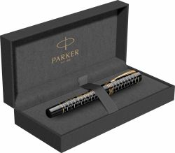 Stilou Parker Duofold Royal Centennial LE 100th Anniversary Black Gold Trim 18k Nib F