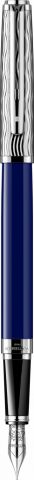 Stilou Waterman Exception DeLuxe Dark Blue Wave Paladiu Trim 18k Nib F