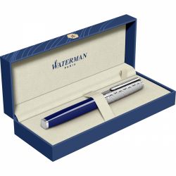 Stilou Waterman Exception DeLuxe Dark Blue Wave Paladiu Trim 18k Nib F