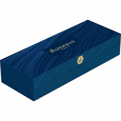 Stilou Waterman Exception DeLuxe Dark Blue Wave Paladiu Trim 18k Nib F