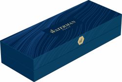 Stilou Waterman Carene DeLuxe Dark Blue Wave Nichel Paladiu Trim 18k Nib M