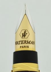 Stilou Waterman Liason Brown Black Gold Trim 18k Nib M