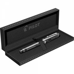 Stilou Pilot Custom 74 Transparent Black Rhodium Trim 14K Nib M