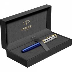 Stilou Parker Royal Sonnet SE Queen Elisabeth Jubileum Gold Trim 18k Nib F