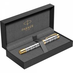 Stilou Parker Duofold Royal Centennial SE Queen's Platinum Jubilee 2022 Gold Trim 18K Nib F