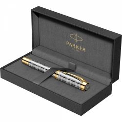 Stilou Parker Duofold Royal Centennial SE Queen's Platinum Jubilee 2022 Gold Trim 18K Nib F