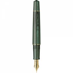 Stilou Leonardo Momento Zero Grande Masterpiece Ebonite Green Gold Trim 14k Nib F