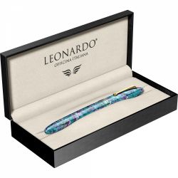 Stilou Leonardo Furore Aquapetra Gold Trim 14k Nib F