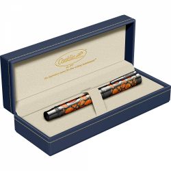 Stilou Conklin Endura Deco Crest Orange Gun Metal Trim Steel Nib M