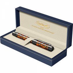 Stilou Conklin Endura Deco Crest Orange Gun Metal Trim Steel Nib M