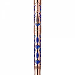 Stilou Conklin Endura Deco Crest Blue Pink Gold Trim Steel Nib M