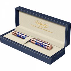 Stilou Conklin Endura Deco Crest Blue Pink Gold Trim Steel Nib M